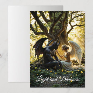 Angel Demon övernaturlig, ljusstark design Inbjudningar