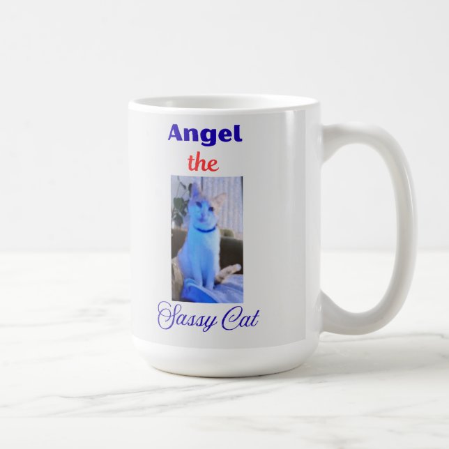 Ängel, den fräcka katten-mugg kaffemugg (Höger)