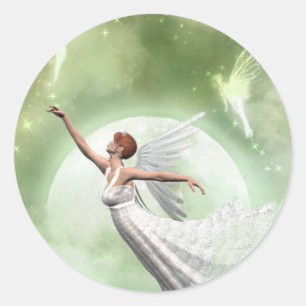 Angel Design 1 - Bland vänner Stickers Runt Klistermärke