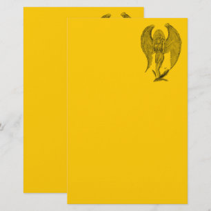 Angel - Designer för svart och gult Brevpapper