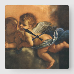 Ängel detalj, Modena beskyddare helgon av Guercino Fyrkantig Klocka