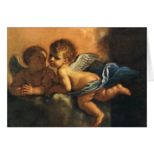 Ängel detalj, Modena beskyddare helgon av Guercino Hälsningskort