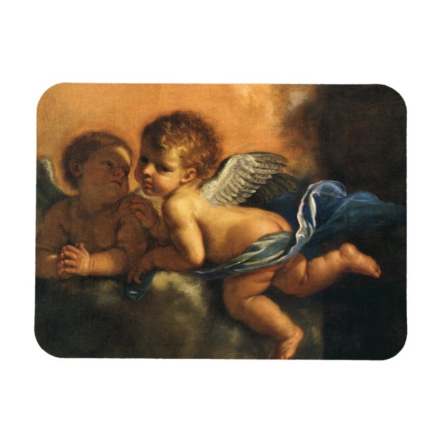 Ängel detalj, Modena beskyddare helgon av Guercino Magnet (Horisontell)