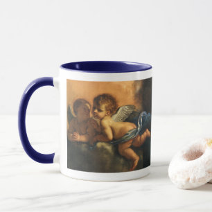 Ängel detalj, Modena beskyddare helgon av Guercino Mugg