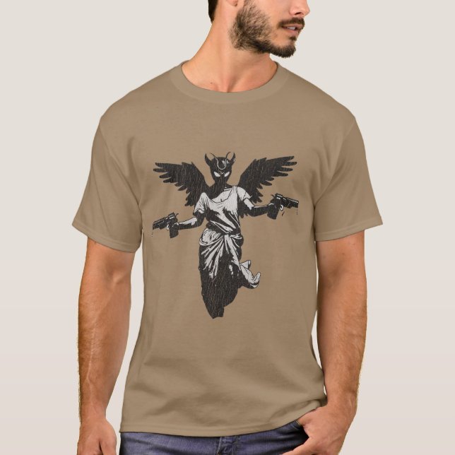 angel devil gun t shirt (Framsida)