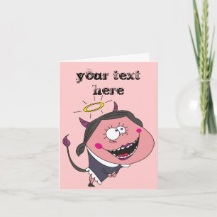 Angel Djävulen Girl Personlig Greeting Cards Kort