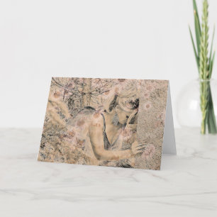 Angel Elegant Boho Blommigt Sepia Antique Kort
