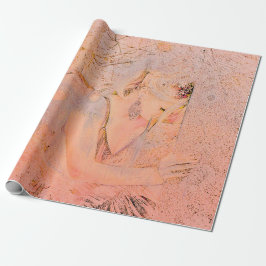 Angel Elegant Ro Guld Peach Blommigt Antique Presentpapper