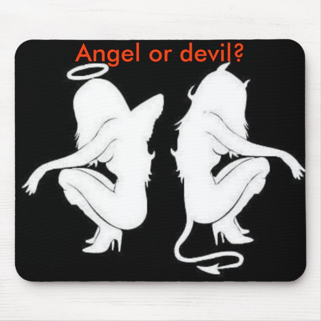 Ängel eller djävulen? mousepad musmatta (Framsidan)