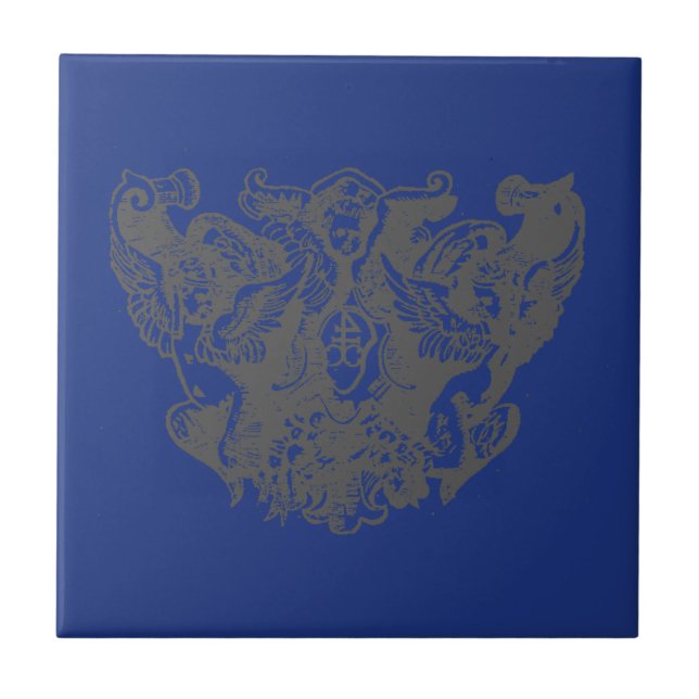 Angel Engelsputte Coat of arms Emblem baroque Kakelplatta (Framsidan)
