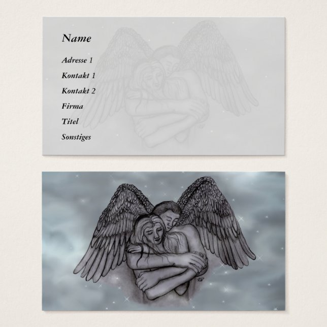 Angel Eros i Affärskorten Kärlek Visitkort (Framsida & baksida)