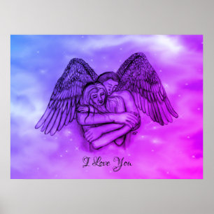 Ängel Eros i kärlek , jag älskar dig Poster
