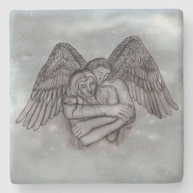 Angel Eros i Kärlek Stenunderlägg (Framsidan)