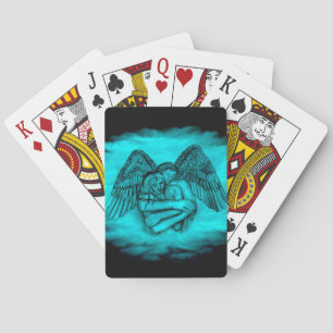 Angel Eros i Kärlek, svart och grönt Casinokort