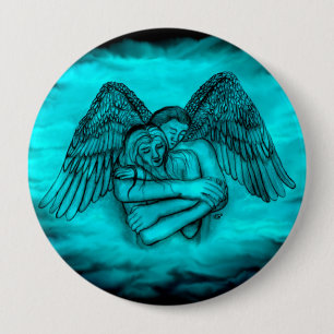 Angel Eros i Kärlek, svart och grönt Knapp