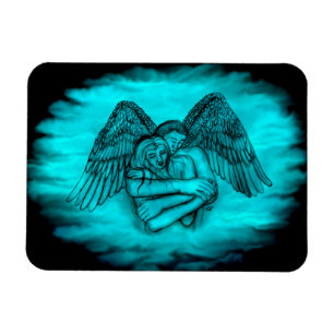 Angel Eros i Kärlek, svart och grönt Magnet
