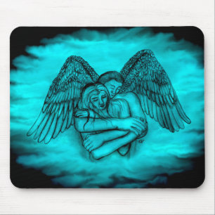 Angel Eros i Kärlek, svart och grönt Musmatta