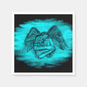 Angel Eros i Kärlek, svart och grönt Pappersservett