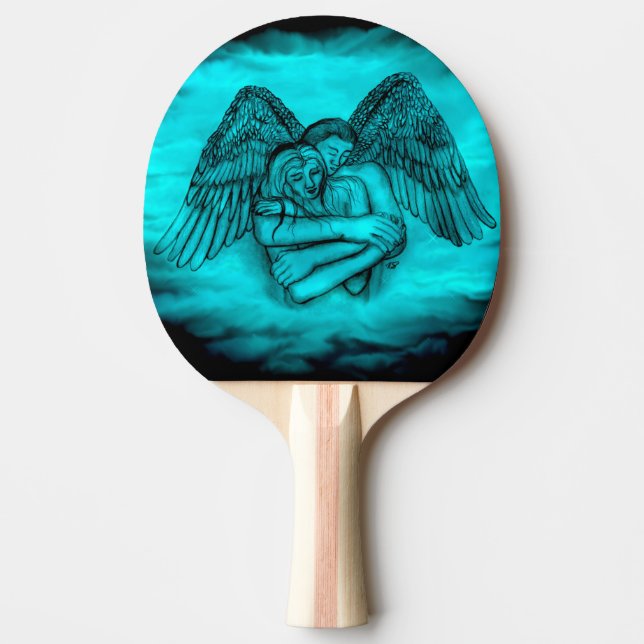 Angel Eros i Kärlek, svart och grönt Pingisracket (Framsidan)