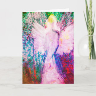 Angel Etheral Rosa Rainbow Greeting Card Kort