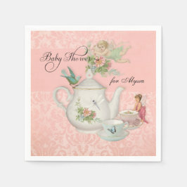 Angel Fairy Tekanna Tea Kopp Party Baby Shower Dec Pappersservett
