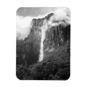 Angel Falls i svart & vit Magnet