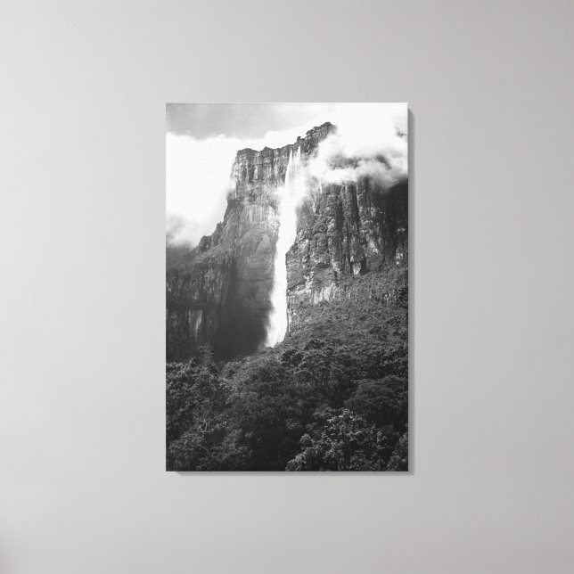 Angel Falls in Black & White Canvastryck (Framsida)