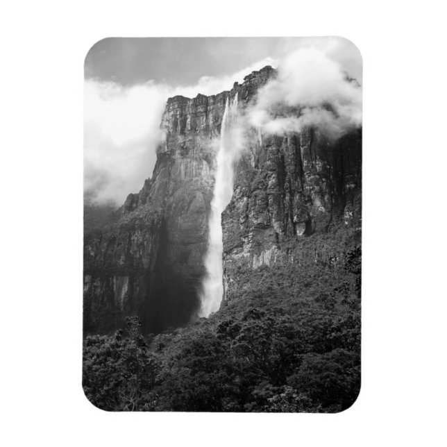 Angel Falls in Black & White Magnet (Vertikal)