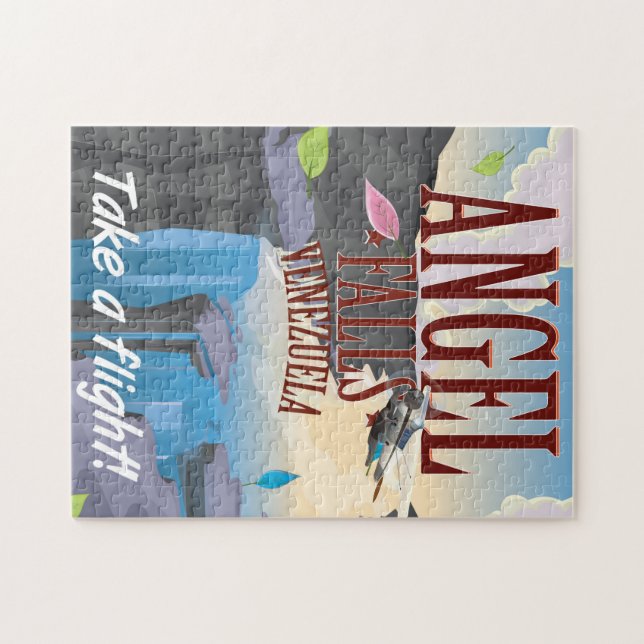 Angel Falls Venezuela-semestern poster. Pussel (Horisontell)