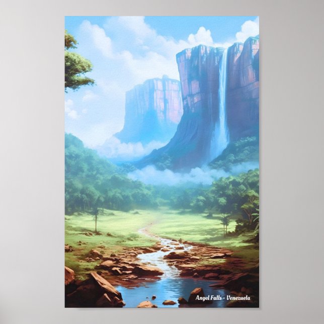 Angel Falls Venezuela Travel Poster (Framsidan)