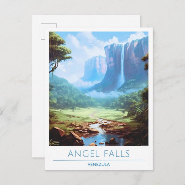 Angel Falls Venezuela Travel Vykort (Fram/baksida)