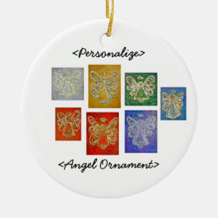 Angel Färg Series Ornament Customized Hälsning