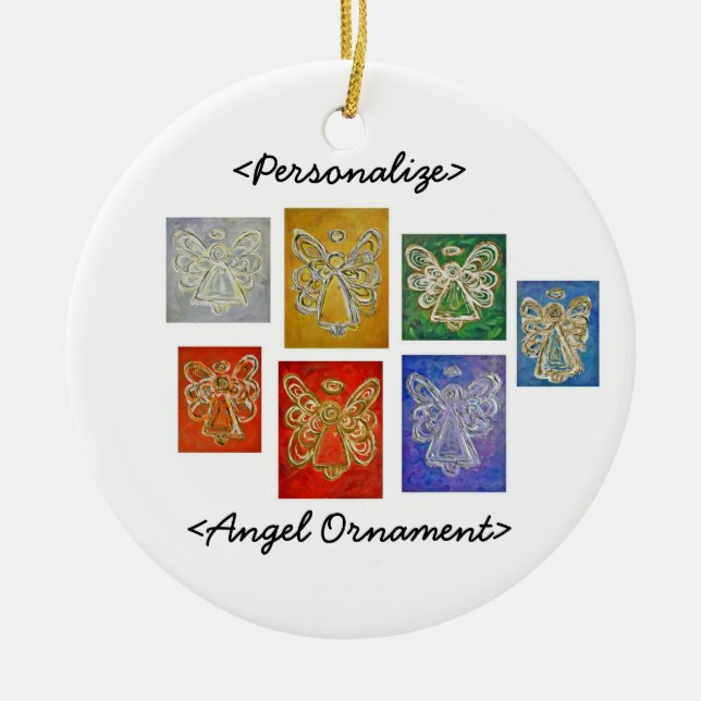 Angel Färg Series Ornament Customized Hälsning (Framsidan)