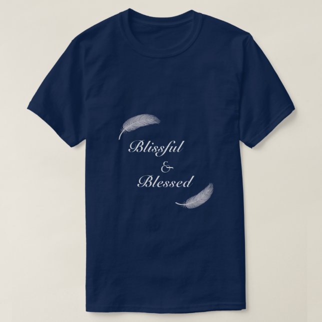 Angel Feather Blissful & Blating Zen Blue T-shirt (Design framsida)