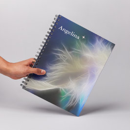 Angel Feather och Star Anteckningsbok Med Spiral