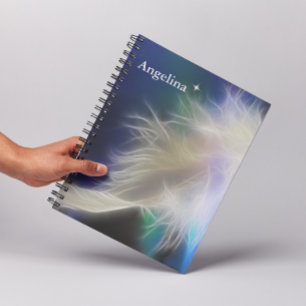 Angel Feather och Star Anteckningsbok Med Spiral