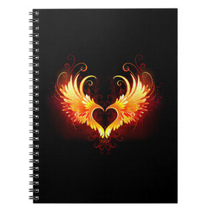 Angel Fire Heart med Vingar Anteckningsbok