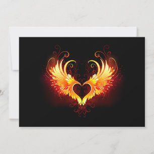Angel Fire Heart med Vingar Anteckningskort