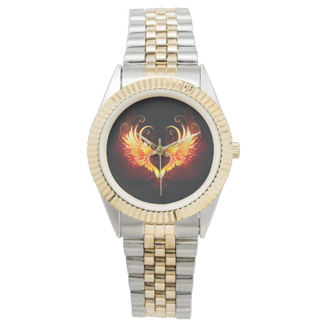 Angel Fire Heart med Vingar Armbandsur (Framsida)