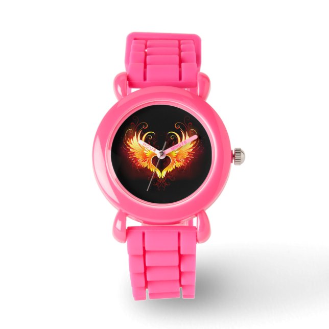 Angel Fire Heart med Vingar Armbandsur (Framsida)