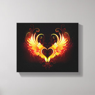 Angel Fire Heart med Vingar Canvastryck