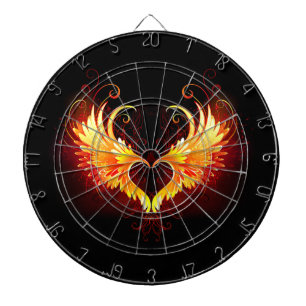 Angel Fire Heart med Vingar Darttavla
