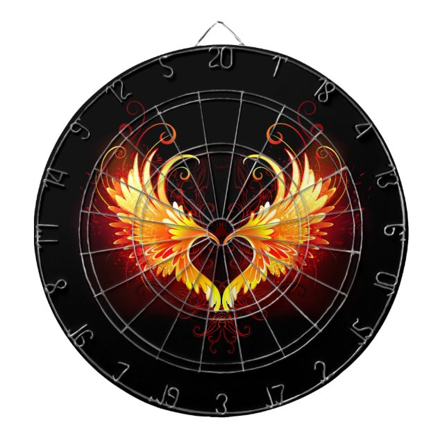 Angel Fire Heart med Vingar Darttavla (Framsidan)