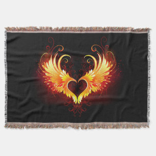Angel Fire Heart med Vingar Filt