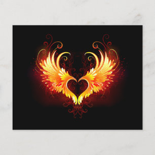 Angel Fire Heart med Vingar Flygblad