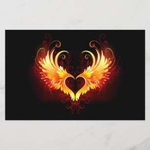 Angel Fire Heart med Vingar Flygblad