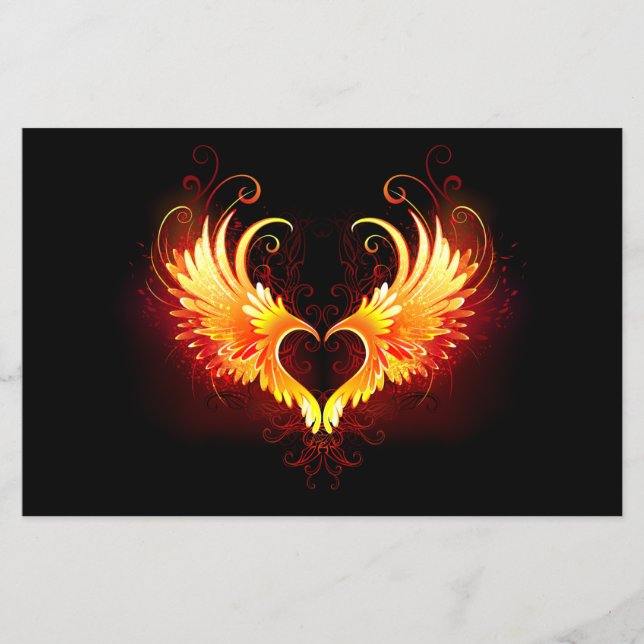Angel Fire Heart med Vingar Flygblad (Framsidan)