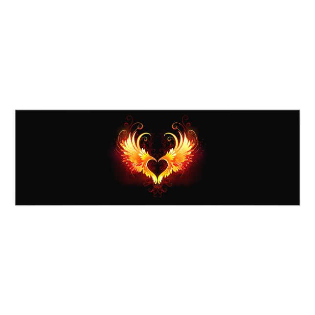 Angel Fire Heart med Vingar Fototryck (Framsidan)