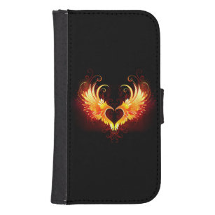 Angel Fire Heart med Vingar Galaxy S4 Plånbok