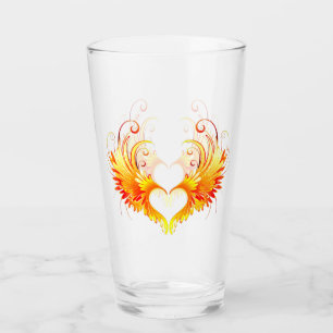 Angel Fire Heart med Vingar Glaskopp